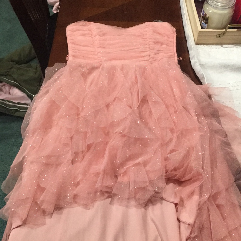 Pink sparkles dress. Long in back short in front